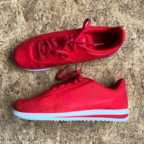 Nike (Cortez) Red Perforated Sneakers
